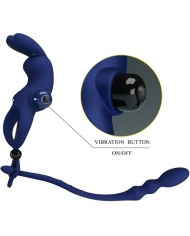 PRETTY LOVE AYAD ANILLO VIBRADOR RABBIT CON PLUG AZUL