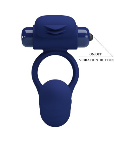 PRETTY LOVE AJMAL ANILLO VIBRADOR CON PLUG AZUL