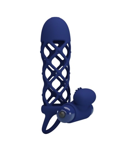 PRETTY LOVE GIANN ANILLO VIBRADOR CON FUNDA DE SILICONA AZUL