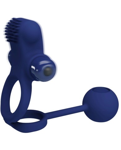 PRETTY LOVE REMINGTON DOBLE ANILLO VIBRADOR CON PLUG AZUL