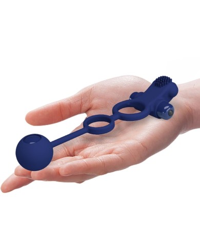 PRETTY LOVE REMINGTON DOBLE ANILLO VIBRADOR CON PLUG AZUL