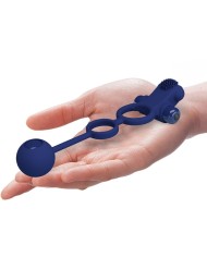 PRETTY LOVE REMINGTON DOBLE ANILLO VIBRADOR CON PLUG AZUL
