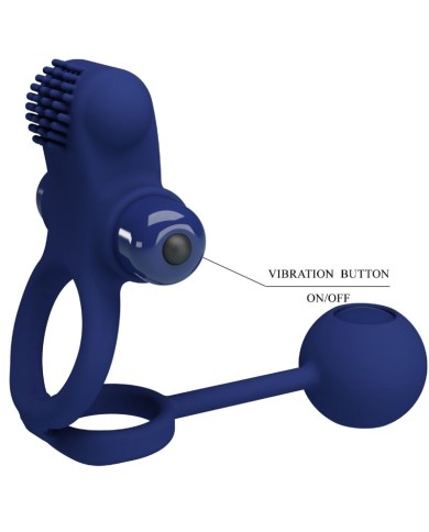 PRETTY LOVE REMINGTON DOBLE ANILLO VIBRADOR CON PLUG AZUL