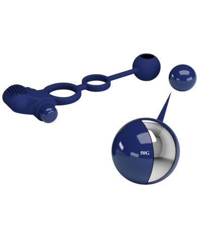 PRETTY LOVE REMINGTON DOBLE ANILLO VIBRADOR CON PLUG AZUL