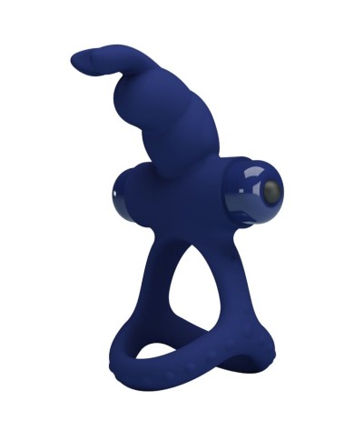 PRETTY LOVE LUCHITO DOBLE ANILLO VIBRADOR RABBIT AZUL