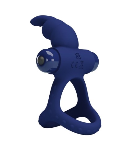 PRETTY LOVE LUCHITO DOBLE ANILLO VIBRADOR RABBIT AZUL