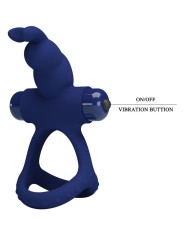 PRETTY LOVE LUCHITO DOBLE ANILLO VIBRADOR RABBIT AZUL