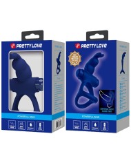 PRETTY LOVE LUCHITO DOBLE ANILLO VIBRADOR RABBIT AZUL