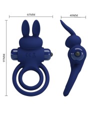PRETTY LOVE DAREY DOBLE ANILLO VIBRADOR RABBIT AZUL