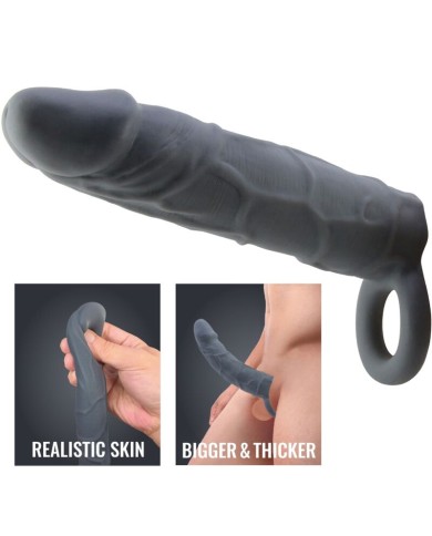 PRETTY LOVE FUNDA DE PENE DE PIEL REALISTICA GRIS OSCURO