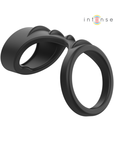 INTENSE THEO ANILLO DOBLE PARA PENE SILICONA NEGRO MODELO 3