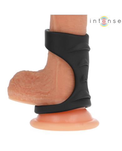 INTENSE THEO ANILLO DOBLE PARA PENE SILICONA NEGRO MODELO 3