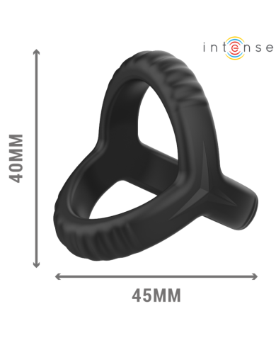 INTENSE CARSON ANILLO DOBLE PARA PENE SILICONA NEGRO MODELO 4