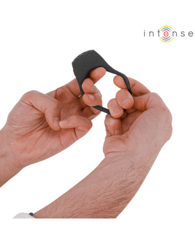 INTENSE CLOVER ANILLO VIBRADOR PENE 10 VIBRACIONES NEGRO