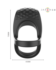 INTENSE ALEX ANILLO DOBLE VIBRADOR PENE 10 VIBRACIONES NEGRO