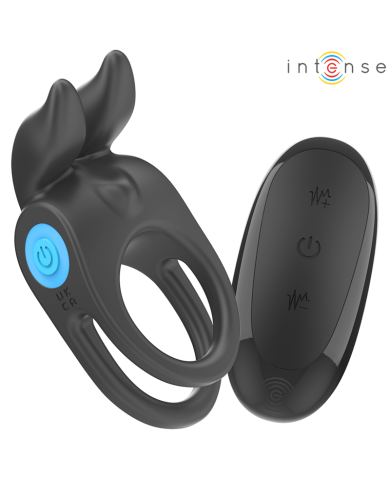 INTENSE SAM ANILLO DOBLE VIBRADOR PENE 10 VIBRACIONES NEGRO