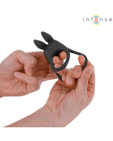 INTENSE SAM ANILLO DOBLE VIBRADOR PENE 10 VIBRACIONES NEGRO