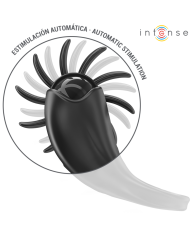 INTENSE MABEL ANILLO VIBRADOR 10 VIBRACIONES CON ESTIMULADOR DE CLITORIS NEGRO