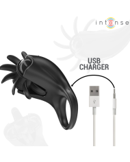 INTENSE MABEL ANILLO VIBRADOR 10 VIBRACIONES CON ESTIMULADOR DE CLITORIS NEGRO