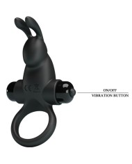 PRETTY LOVE ANILLO VIBRADOR ESTIMULADOR RABBIT CLITORIS 10 VIBRACIONES NEGRO