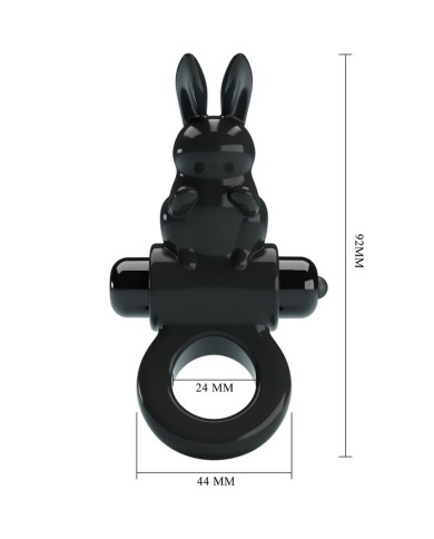 PRETTY LOVE EXCITING RING ANILLO VIBRADOR RABBIT 10 VIBRACIONES NEGRO