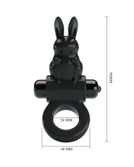 PRETTY LOVE EXCITING RING ANILLO VIBRADOR RABBIT 10 VIBRACIONES NEGRO