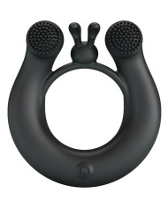 PRETTY LOVE DAHLIA ANILLO VIBRADOR ESTIMULADOR DE CLITOIS 12 VIBRACIONES NEGRO