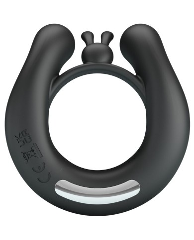 PRETTY LOVE DAHLIA ANILLO VIBRADOR ESTIMULADOR DE CLITOIS 12 VIBRACIONES NEGRO