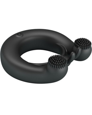 PRETTY LOVE DAHLIA ANILLO VIBRADOR ESTIMULADOR DE CLITOIS 12 VIBRACIONES NEGRO