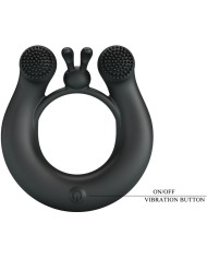 PRETTY LOVE DAHLIA ANILLO VIBRADOR ESTIMULADOR DE CLITOIS 12 VIBRACIONES NEGRO