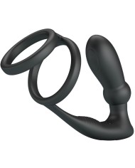 PRETTY LOVE EMONI ANILLO PENE PLUG ANAL 12 VIBRACIONES NEGRO