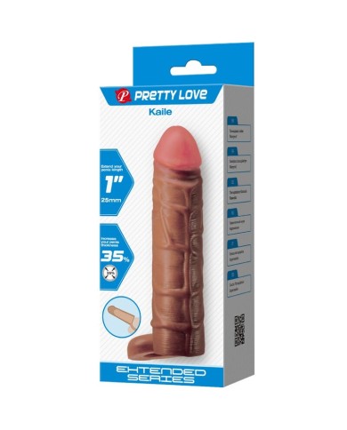 PRETTY LOVE KAILE FUNDA PARA PENE CON EXTENSION DE 25 CM MULATO