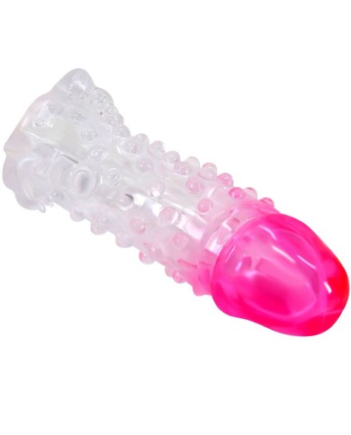 PRETTY LOVE WILFORD FUNDA REALISTICA ALARGADORA CON RELIEVE PARA PENE ROSA