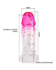PRETTY LOVE WILFORD FUNDA REALISTICA ALARGADORA CON RELIEVE PARA PENE ROSA