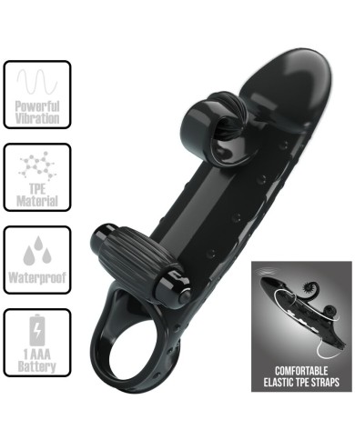 ROMANCE FUNDA PARA PENE CON VIBRACION NEGRO