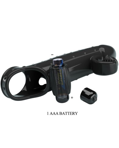 ROMANCE FUNDA PARA PENE CON VIBRACION NEGRO
