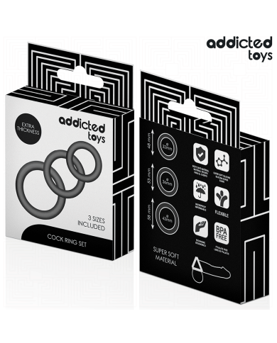 ADDICTED TOYS SET DE ANILLOS SILICONA MODELO 1