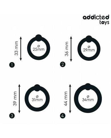 ADDICTED TOYS SET ANILLOS SILICONA DE PRESION