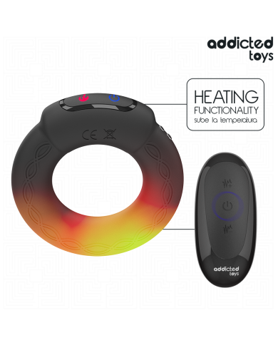 ADDICTED TOYS ANILLO PENE VIBRADOR EFECTO CALOR CONTROL REMOTO