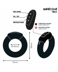 ADDICTED TOYS ANILLO PENE VIBRADOR EFECTO CALOR CONTROL REMOTO