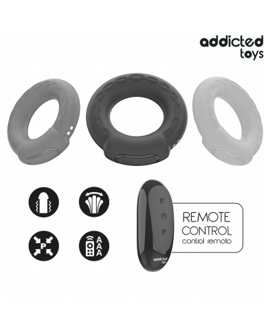 ADDICTED TOYS ANILLO PENE VIBRADOR EFECTO CALOR CONTROL REMOTO