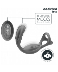 ADDICTED TOYS ANILLO DOBLE VIBRADOR PROSTATICO CONTROL REMOTO