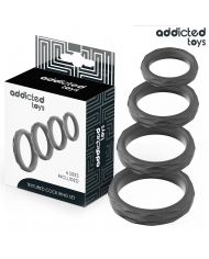 ADDICTED TOYS SET ANILLOS PENE TEXTURIZADOS 4 TAMANOS