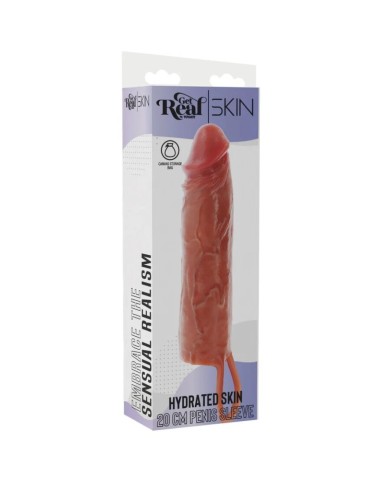 GET REAL FUNDA HYDRATED SKIN DE SILICONA PARA PENE CARAMELO 20 CM