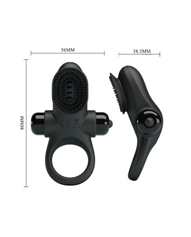 PRETTY LOVE ANILLO VIBRADOR II PARA PENE NEGRO PRETTY LOVE ANILLO VIBRADOR II PARA PENE NEGRO