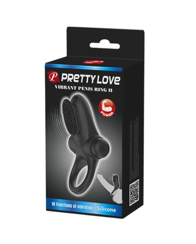 PRETTY LOVE ANILLO VIBRADOR II PARA PENE NEGRO PRETTY LOVE ANILLO VIBRADOR II PARA PENE NEGRO