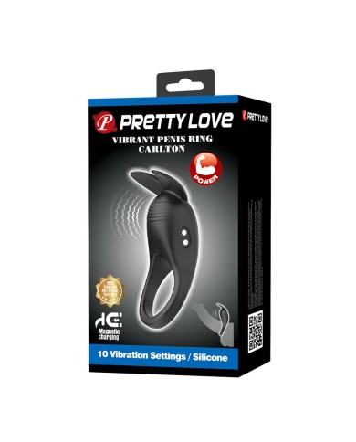 PRETTY LOVE CARLTON ANILLO PARA PENE CON ESTIMULADOR DE CLITORIS