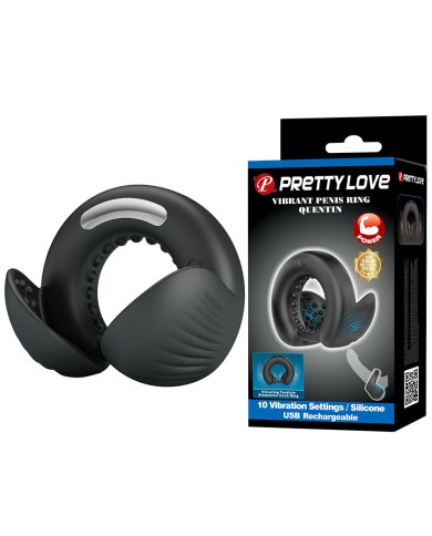 PRETTY LOVE QUENTIN ANILLO PARA PENE CON ESTIMULADOR TESTICULAR
