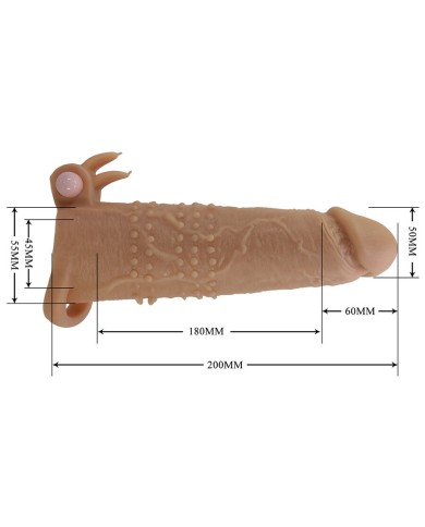 PRETTY LOVE QUILLON FUNDA PARA PENE CON ESTIMULADOR DE CLITORIS Y VIBRACION