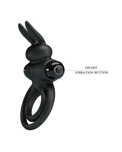 PRETTY LOVE ANILLO VIBRADOR III CONEJO PARA PENE NEGRO PRETTY LOVE ANILLO VIBRADOR III CONEJO PARA PENE NEGRO